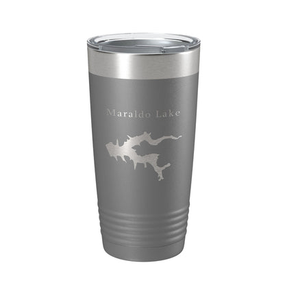 Maraldo Lake Map Tumbler Travel Mug Insulated Laser Engraved Coffee Cup Illinois 20 oz-16