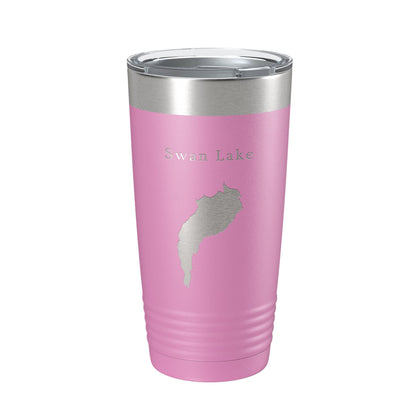 Swan Lake Map Tumbler Travel Mug Insulated Laser Engraved Coffee Cup Maine 20 oz-14