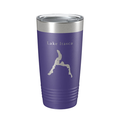 Lake Itasca Map Tumbler Travel Mug Insulated Laser Engraved Coffee Cup Minnesota 20 oz-15