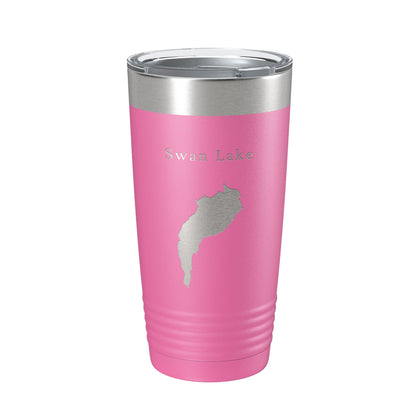 Swan Lake Map Tumbler Travel Mug Insulated Laser Engraved Coffee Cup Maine 20 oz-11