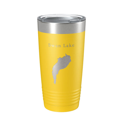 Swan Lake Map Tumbler Travel Mug Insulated Laser Engraved Coffee Cup Maine 20 oz-4