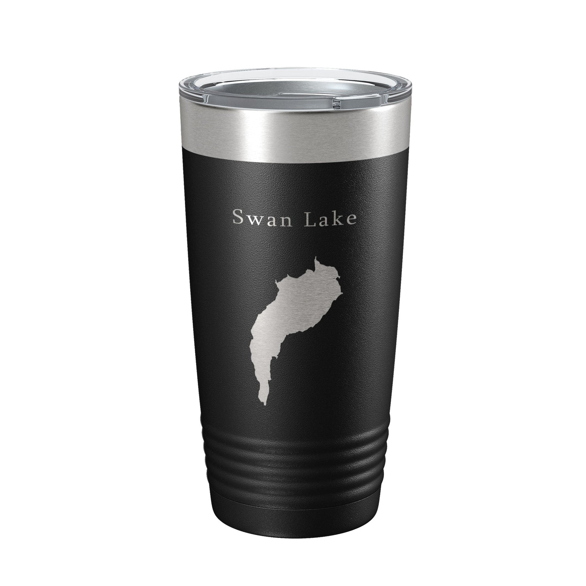Swan Lake Map Tumbler Travel Mug Insulated Laser Engraved Coffee Cup Maine 20 oz-0