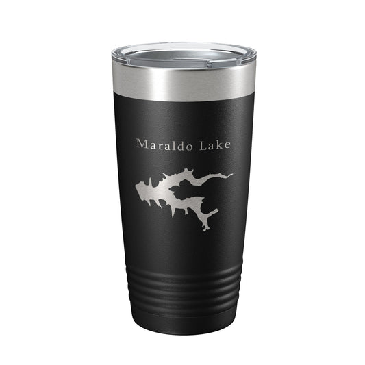 Maraldo Lake Map Tumbler Travel Mug Insulated Laser Engraved Coffee Cup Illinois 20 oz-0