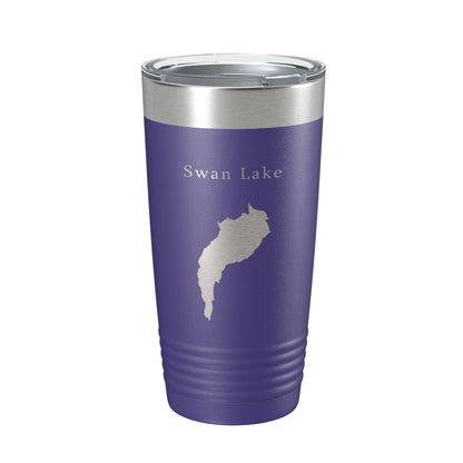 Swan Lake Map Tumbler Travel Mug Insulated Laser Engraved Coffee Cup Maine 20 oz-15