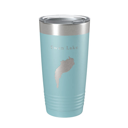 Swan Lake Map Tumbler Travel Mug Insulated Laser Engraved Coffee Cup Maine 20 oz-13