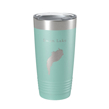 Swan Lake Map Tumbler Travel Mug Insulated Laser Engraved Coffee Cup Maine 20 oz-12