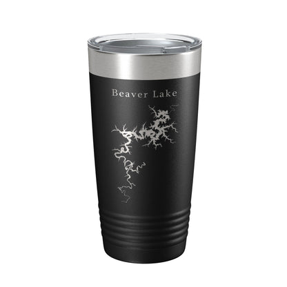 Beaver Lake Map Tumbler Travel Mug Insulated Laser Engraved Coffee Cup Arkansas 20 oz-0