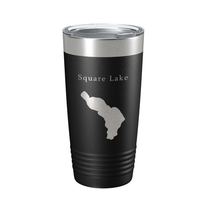 Square Lake Map Tumbler Travel Mug Insulated Laser Engraved Coffee Cup Maine 20 oz-0