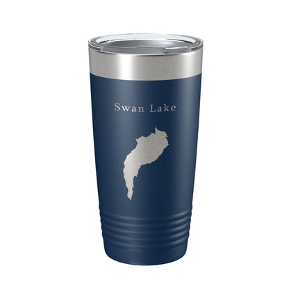 Swan Lake Map Tumbler Travel Mug Insulated Laser Engraved Coffee Cup Maine 20 oz-2