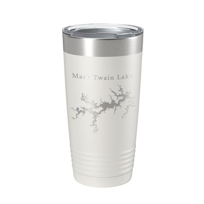 Mark Twain Lake Map Tumbler Travel Mug Insulated Laser Engraved Coffee Cup Missouri 20 oz-1